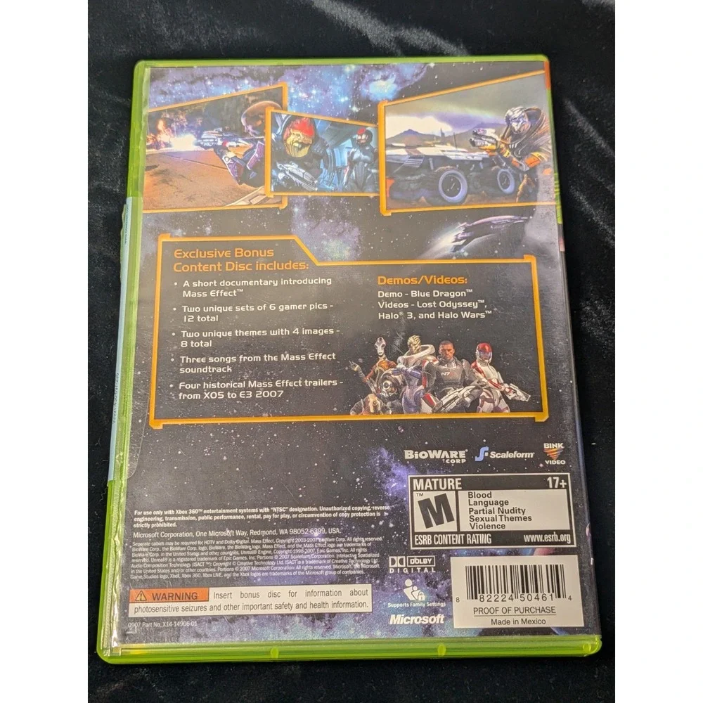 Mass Effect Xbox 360 Pre-Order‎ Bonus Content Disc - Rare Promo & Demos